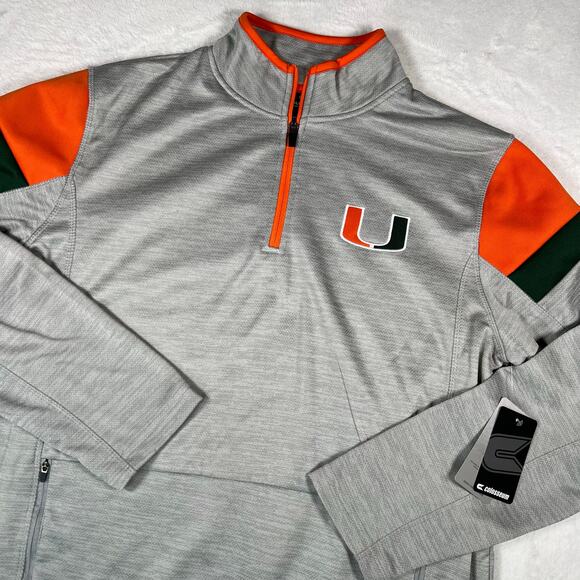Miami Hurricanes U Gray Orange and Green Colosseum Pullover Size Large - Picture 4 of 8